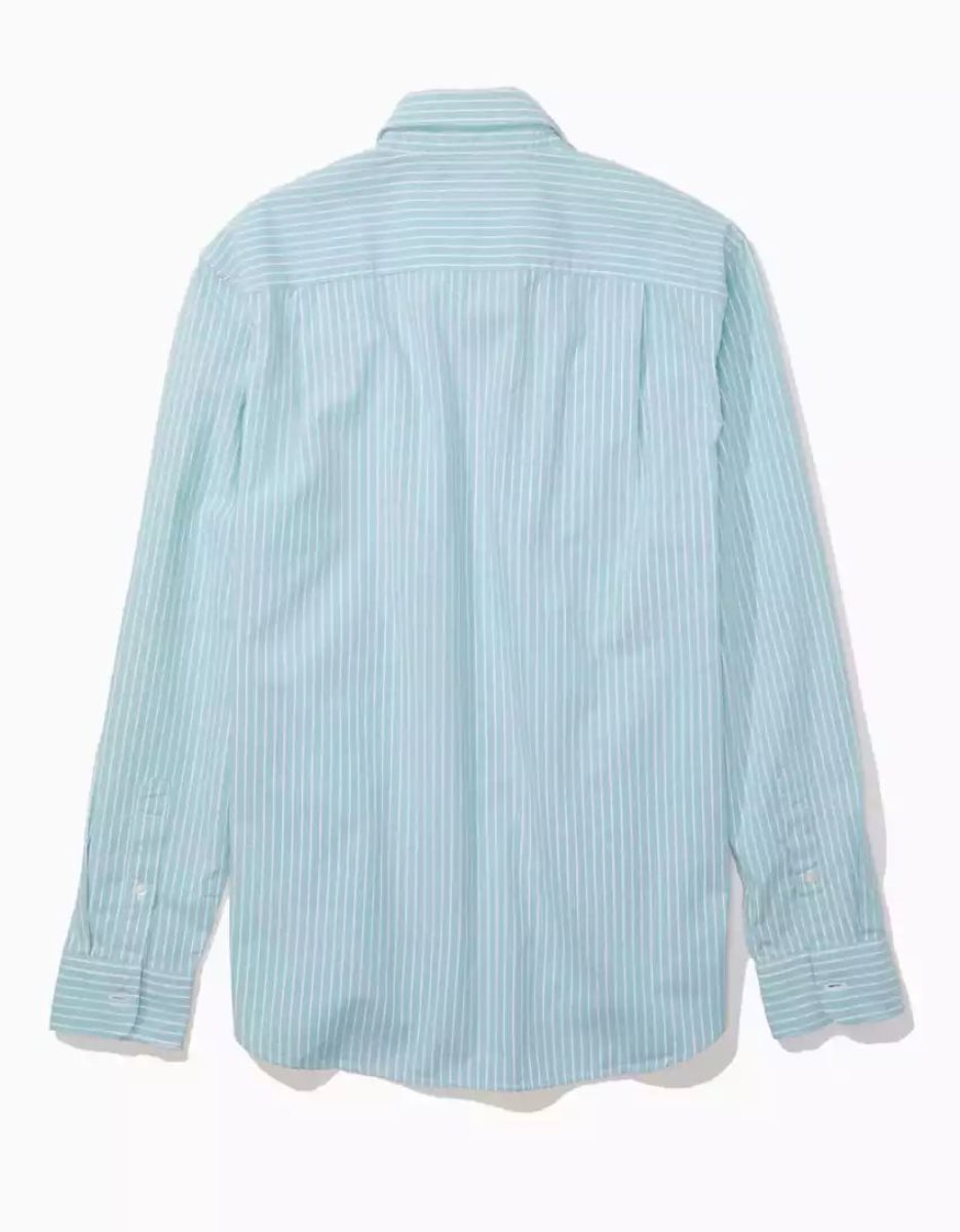 Hauts Flanelle American Eagle AE Everyday Rayé Oxford Button-Up Shirt Menthe Homme | RVF-35520208